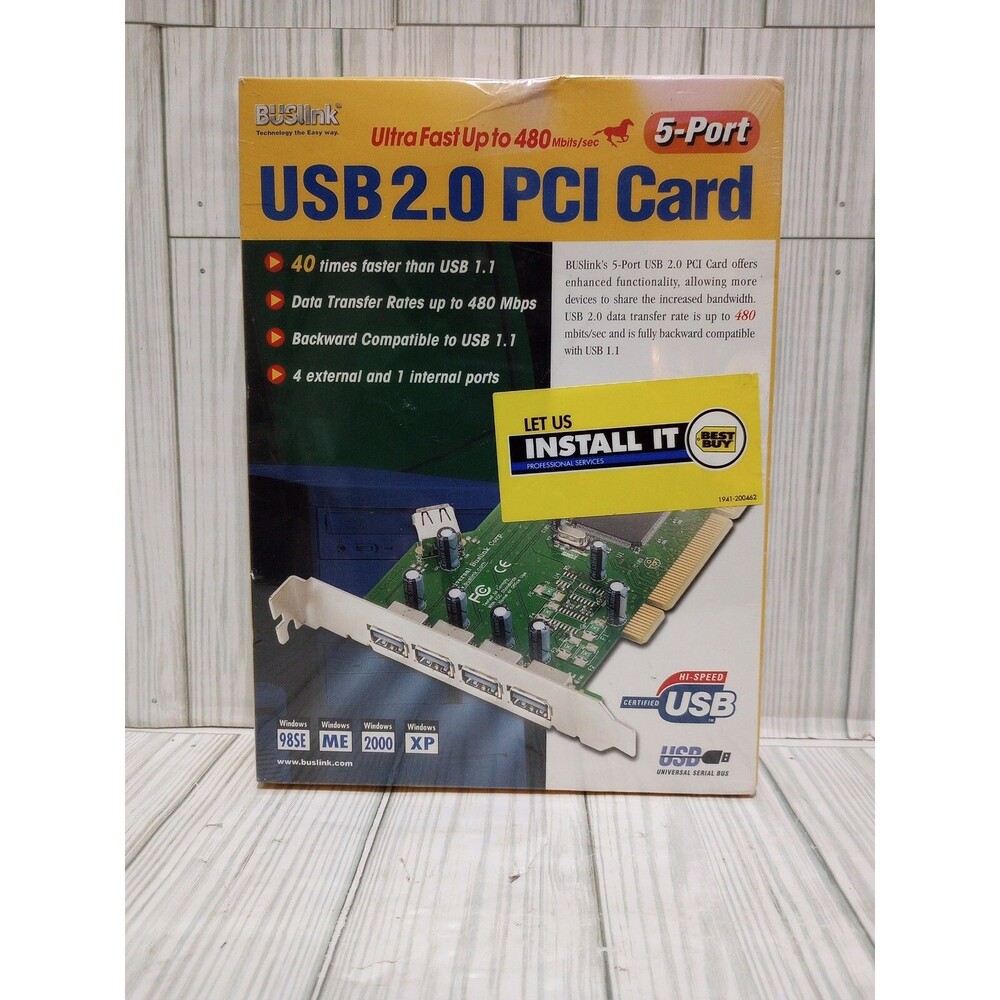 USB 2.0 PCI Card 5 Port Backward Compatible